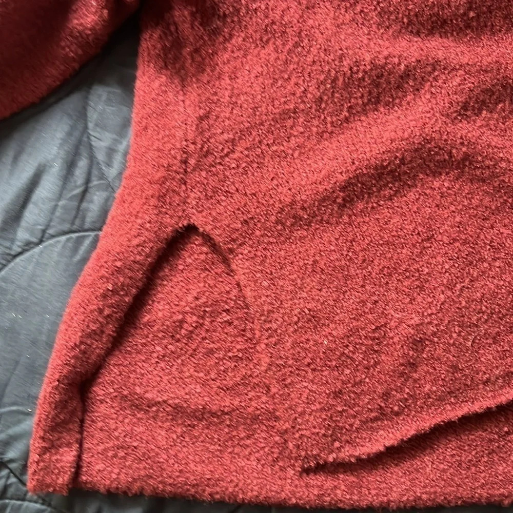 Urban Outfitters Rosie Oversized Chunky V-Neck Sweater Burgundy Wine Red Medium - Picture 6 of 13
